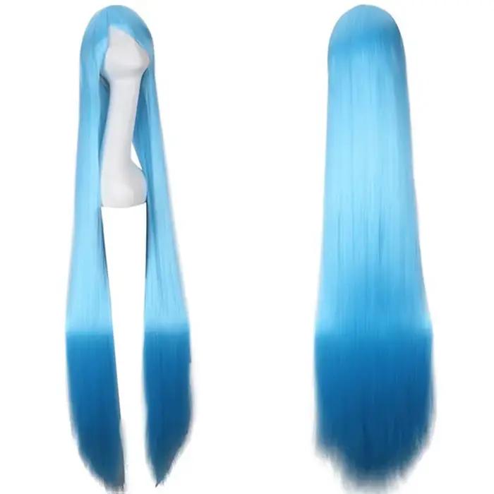 Perruque synthétique longue et lisse pour femmes, perruque universelle de Cosplay de dessin animé, p