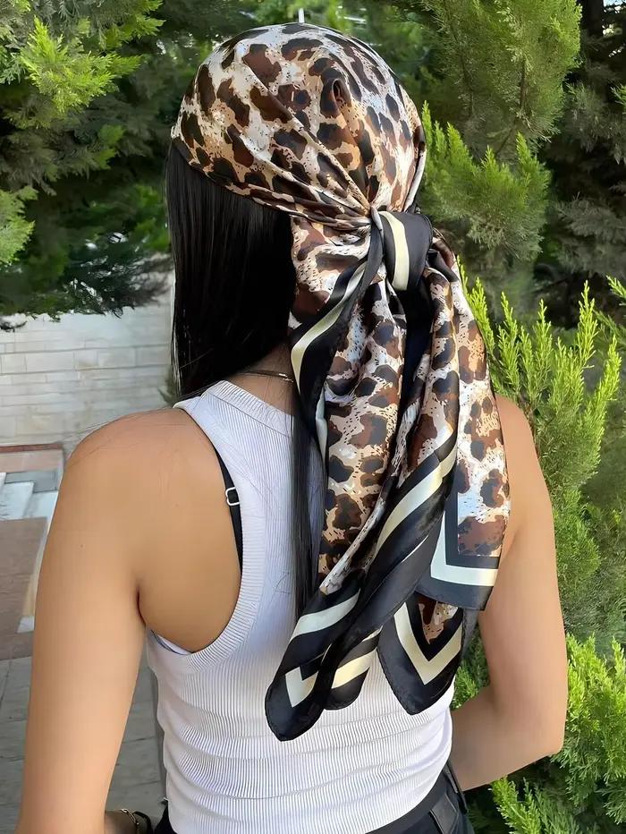 Foulard de luxe 60 couleurs pour femme, 70*70 cm, effet soie, carré, pour cheveux, châle en satin, g