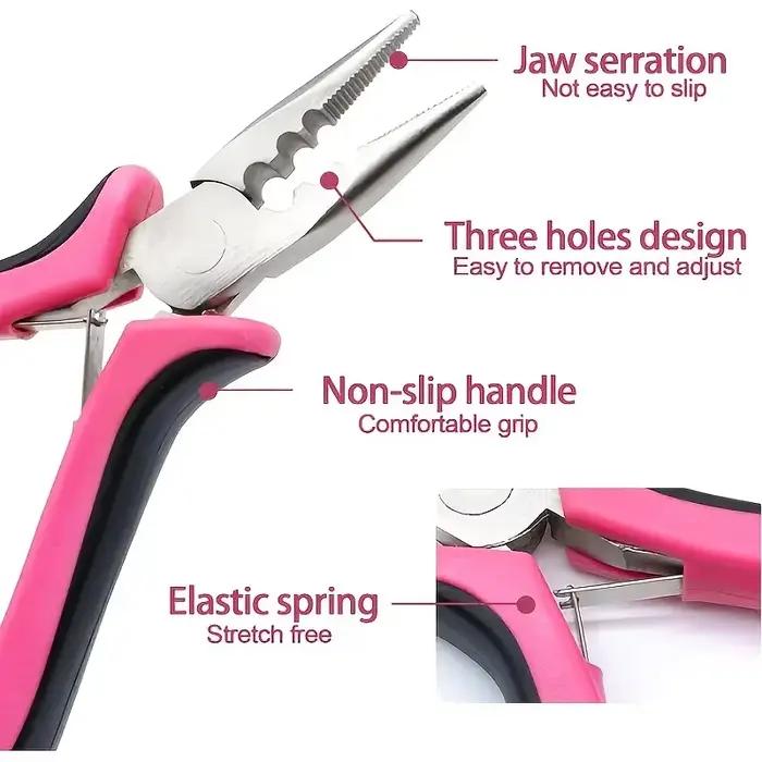 Anneaux d'extensions de cheveux 100 pièces, pinces d'extension de cheveux roses pour perles, pour Ex