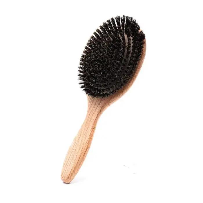 Brosse à cheveux en poils de sanglier pour femmes, peignes pour cheveux, brosse à cheveux en bois, l