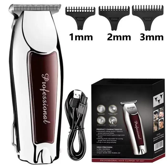 Tondeuse à cheveux professionnelle pour barbier, tondeuse électrique rechargeable pour hommes