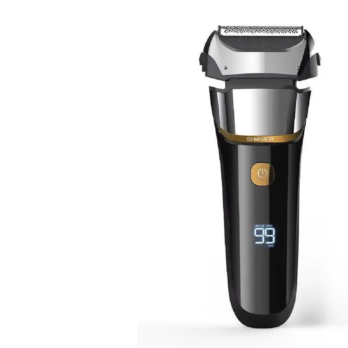 Nouveau rasoir électrique pour hommes avec écran LCD, rechargeable par USB, rasoir à barbe lavable à