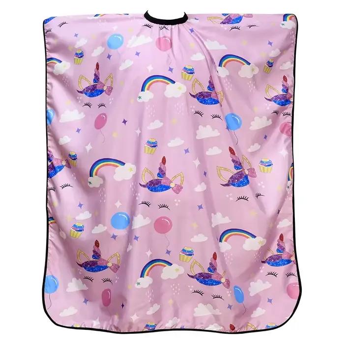Cape de coiffure pour enfants, dessin animé mignon, robe de coiffure, salon de coiffure, tissu de co