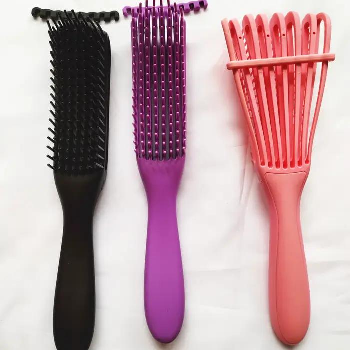 Brosse démêlante pour cheveux naturels noirs, cheveux bouclés, Texture Afro 3/4abc, démêlant plus ra