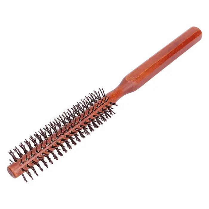 Petite brosse à cheveux ronde en bois unisexe, rouleau à friser, coiffage pour séchage par soufflage