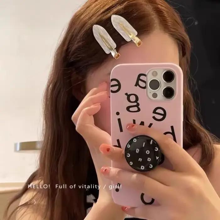Pince à cheveux Simple Sakura rose sans couture pour femmes, feuille d'acétate sans flequille courbé