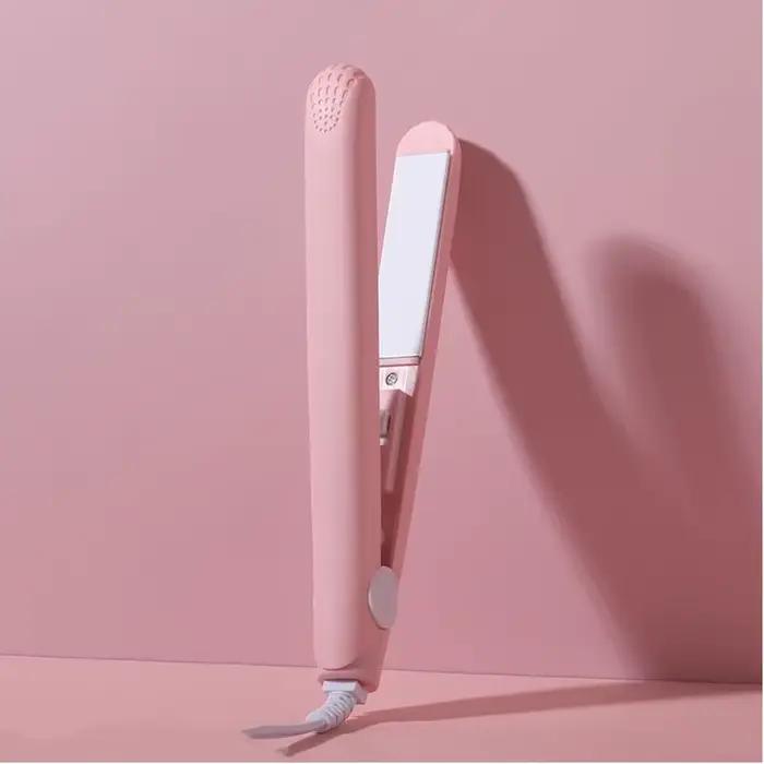Fer à lisser plat en céramique rose, pour finition lisse, plaques flottantes en céramique, chaleur r