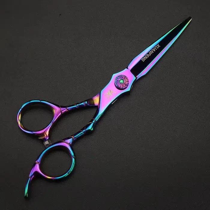 Ciseaux à cheveux professionnels à poignée musculaire de 6 pouces pour stylistes-cisailles de coiffu