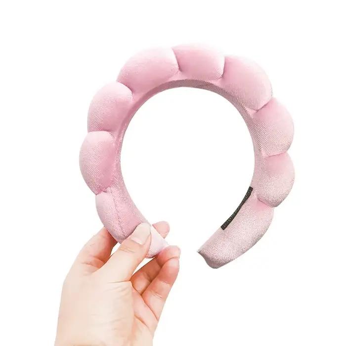 Bandeau de cheveux en velours, tête de mort haute, éponge supérieure, pâte frite, torsades, fouet ha