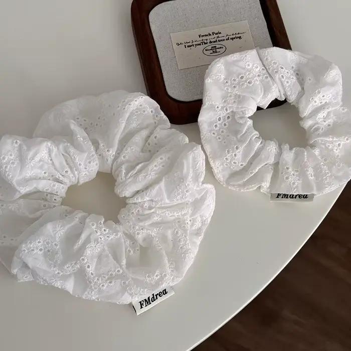 Chouchous en dentelle surdimensionnés pour femmes, bandes élastiques pour cheveux, porte-queue de ch