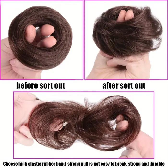 Chignon synthétique désordonné pour femmes, extension de cheveux, chignon droit, 1PC