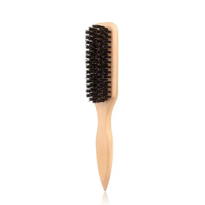 Brosse à cheveux en poils de sanglier pour queue de cheval lisse, chignon élégant et lissage des bab