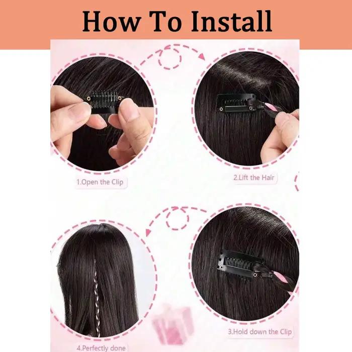 2 extensions de cheveux synthétiques tressées à clipser de 18 pouces, style bohème, en fibre haute t