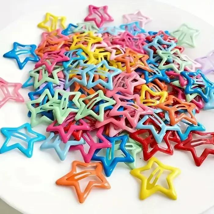 Pinces à cheveux étoiles colorées BB, 20 pièces, décoration de cheveux Adorable pour filles et enfan