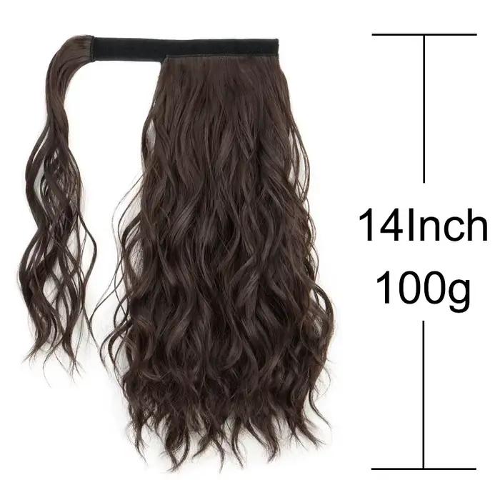 Réinitialisation rond bouclé synthétique pour femme, extension de faux cheveux, queue de cheval blon