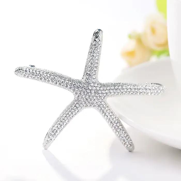 EASYA nouvelle mode plein cristal étoile de mer épingle à cheveux Barrettes accessoires grandes stra