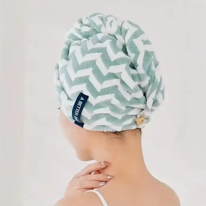 Serviette de bain en microfibre rayée à séchage rapide, absorbante, douce au toucher, pour la douche