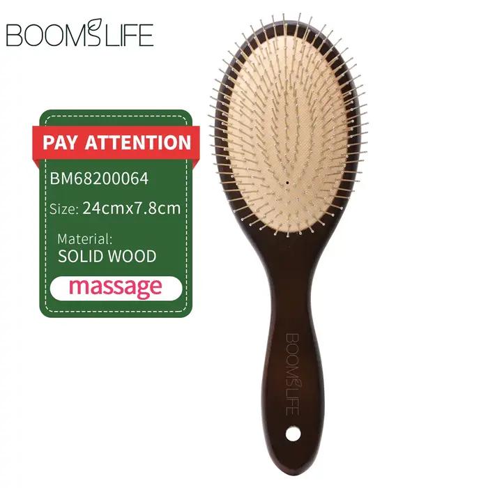 Denman brosse de Massage de tête brosse à cheveux en acier brosse à cheveux en bois avec aiguille en