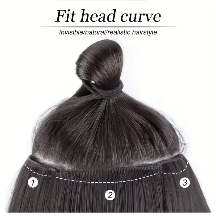 Ensemble de coupe de cheveux synthétiques pour femmes, extension de cheveux ondulés naturels, clip B