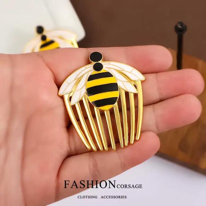 Accessoires pour cheveux adorables abeille dorée et coccinelle, pince à peigne pour filles, épingles