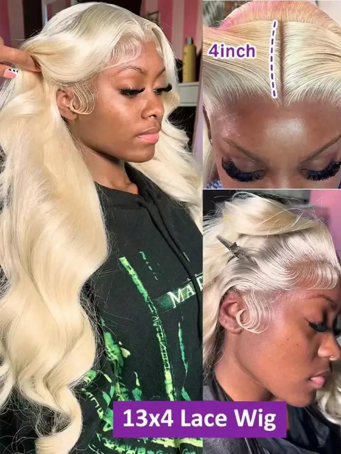 613 perruque de cheveux humains 13x6 Hd dentelle frontale 40 pouces Blonde perruque de cheveux humai