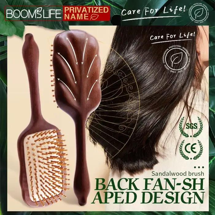 Brosse à cheveux démêlante pour femmes, nom personnalisé, brosse à cheveux en bois de santal, palett