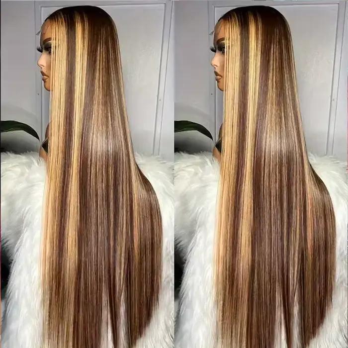 Perruques de cheveux humains avant de dentelle droite colorée perruques de cheveux humains pour les 