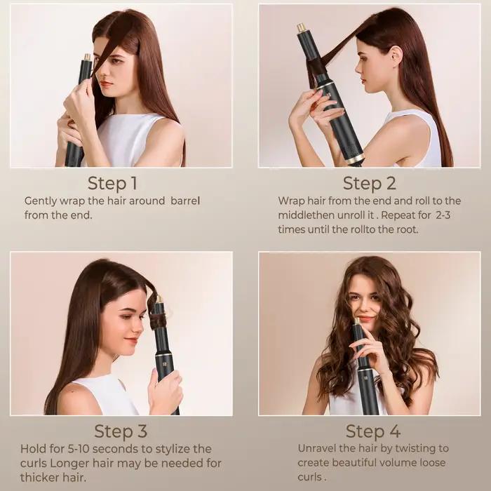 Sèche-cheveux 5 en 1, peigne électrique, lisseur à ions négatifs, fer à friser, brosse chauffante mu