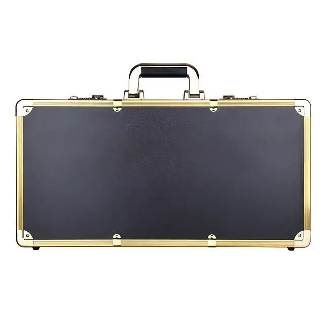 Mallette de rangement pour outils de coiffure, valise en aluminium doré, boîte à outils de voyage pr