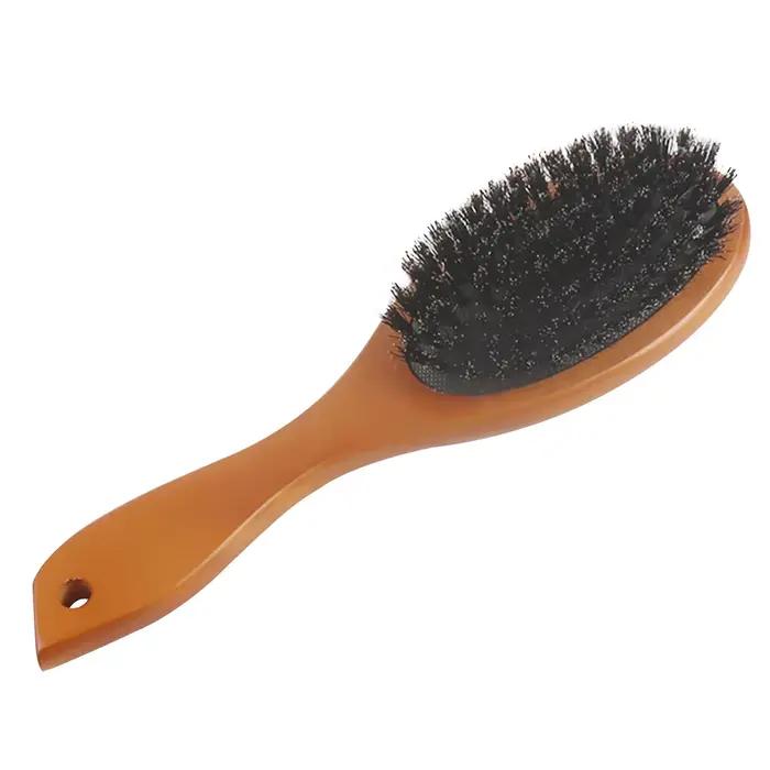 Brosse à cheveux en poils de sanglier naturels, peigne ovale antistatique pour coiffure, peigne coif