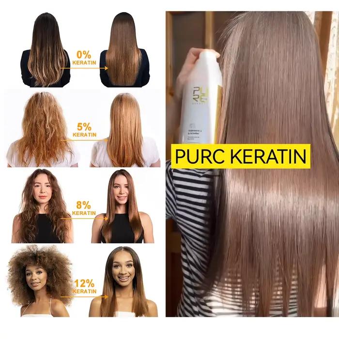 PURC – traitements professionnels brésiliens à la kératine pour le cuir chevelu, lissage et lissant,