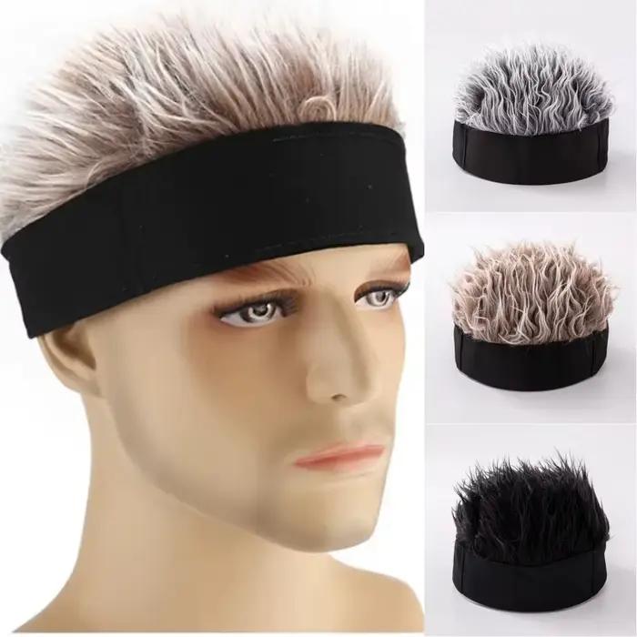 Perruque synthétique courte pour hommes, bonnet tête de mort Hip Hop, chapeau toupet, faux cheveux à