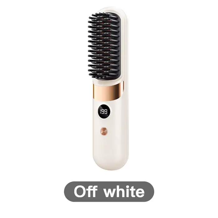 Brosse lissante portable avec écran LCD, chauffage rapide, sans dommage pour les cheveux, peigne lis
