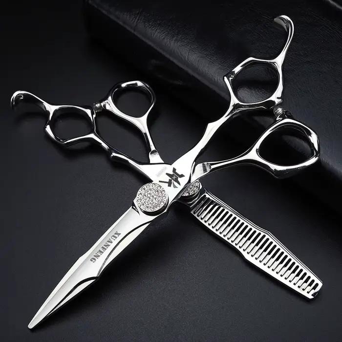 Ciseaux à cheveux artisanaux CNC 6 pouces, ciseaux de coupe et d'amincissement en acier japonais 440