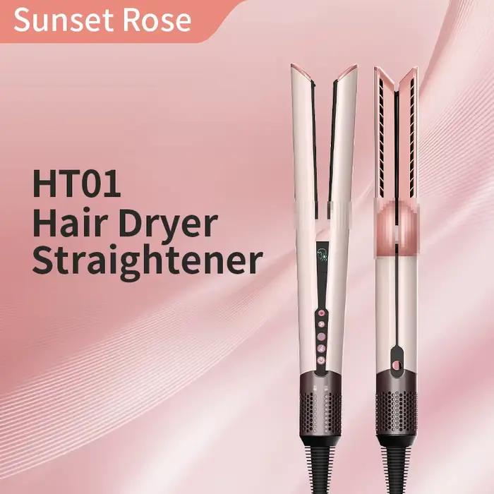 Sèche-cheveux et lisseur multifonctionnel Ht01, double usage pour sécher et lisser, lisseur à ions n