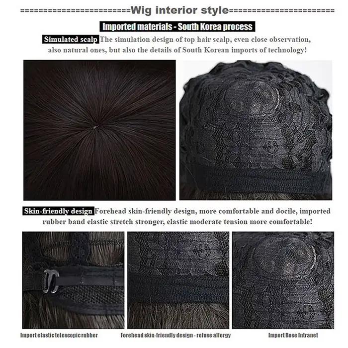 Sua Cosplay vêtements perruque fibre synthétique perruque courte perruque noire 「HSIU」robe blanche p