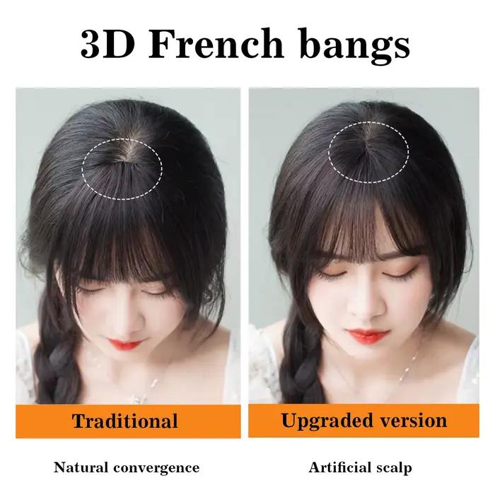 DUTRIEUX synthétique 3D français frange perruque réédité air frange topper perruque naturel courbe s