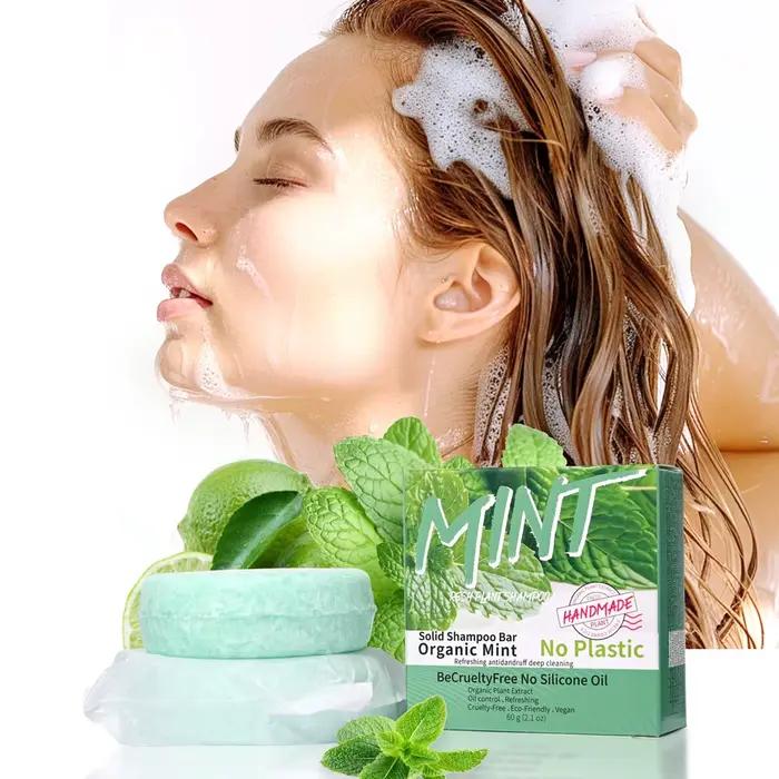 Shampoing à l'huile essentielle de menthe rafraîchissante, savon pour les mains, bâton de shampoing 