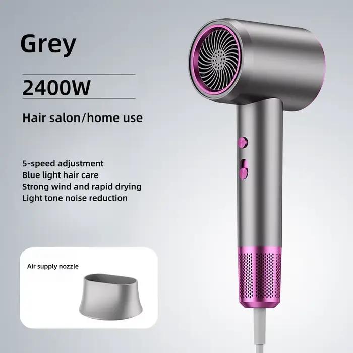 Sèche-cheveux à grande vitesse 2400w, vente directe du fabricant, Ion négatif haute puissance, lumiè