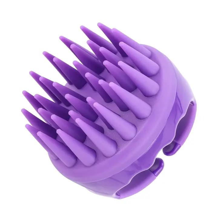 Brosse à shampoing pour épurateur de cuir chevelu avec poils extra longs, brosse de massage du cuir 