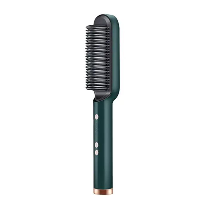Lisseur de cheveux en céramique, peigne chaud 2 en 1, brosse électrique à lisser les cheveux, Ion né