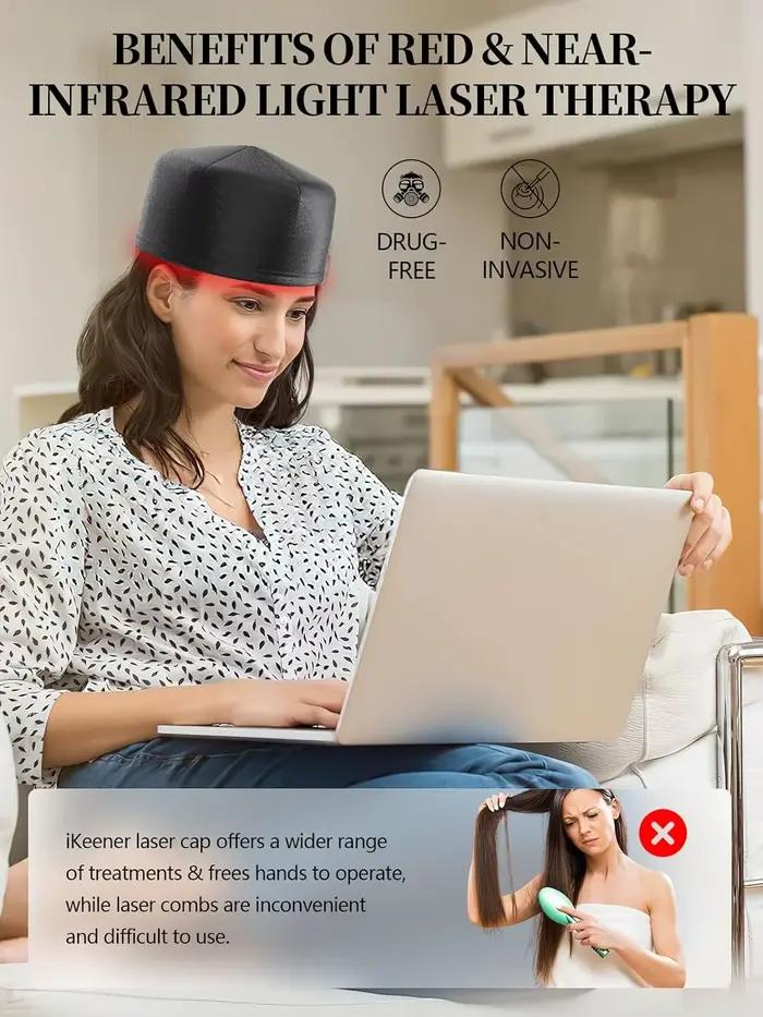 Casque laser LLLT 660nm & 850nm 120 LED pour la croissance des cheveux, la thérapie par la lumière r