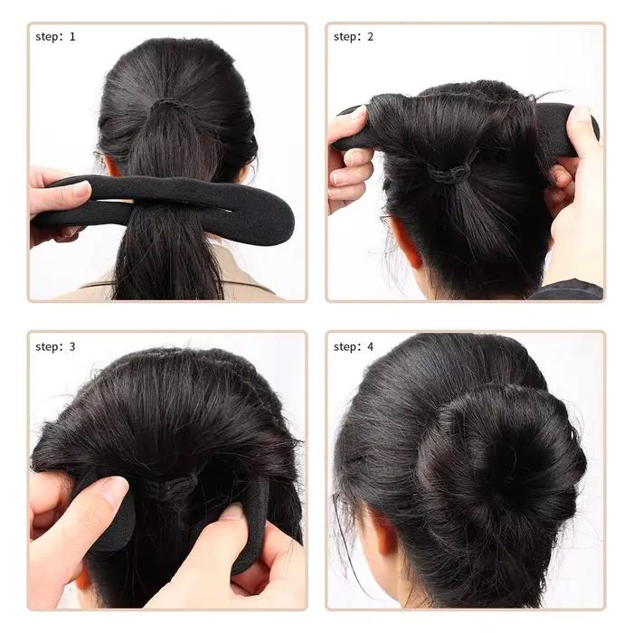 Éponge En Plastique Boucle Bouclés Cheveux Créateur Cheveux Chouchou Bandeau Twist Donut Bun Curler 