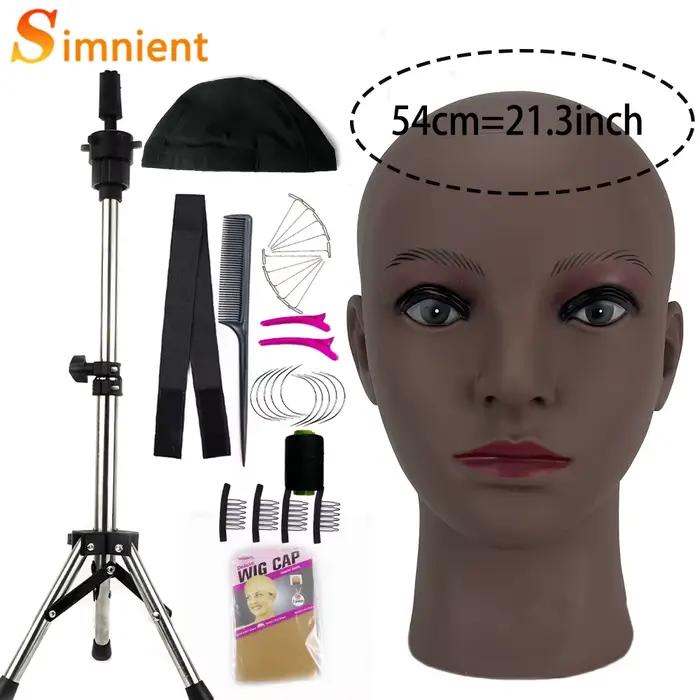Tête de Mannequin avec trépied pour la fabrication de perruque, chapeau, lunettes, affichage de masq