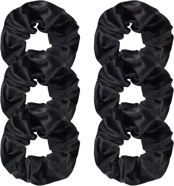 6 pièces chouchous en Satin bandes de cheveux élastiques attaches de cheveux en Satin/velours chouch