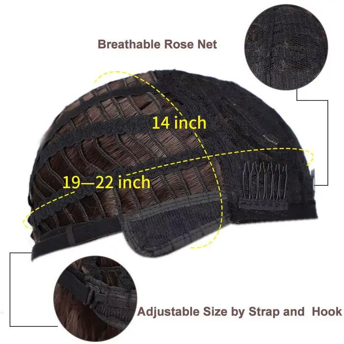 Perruque Synthétique Bouclée et Ondulée avec Frange pour Femme, Cheveux Bruns Naturels