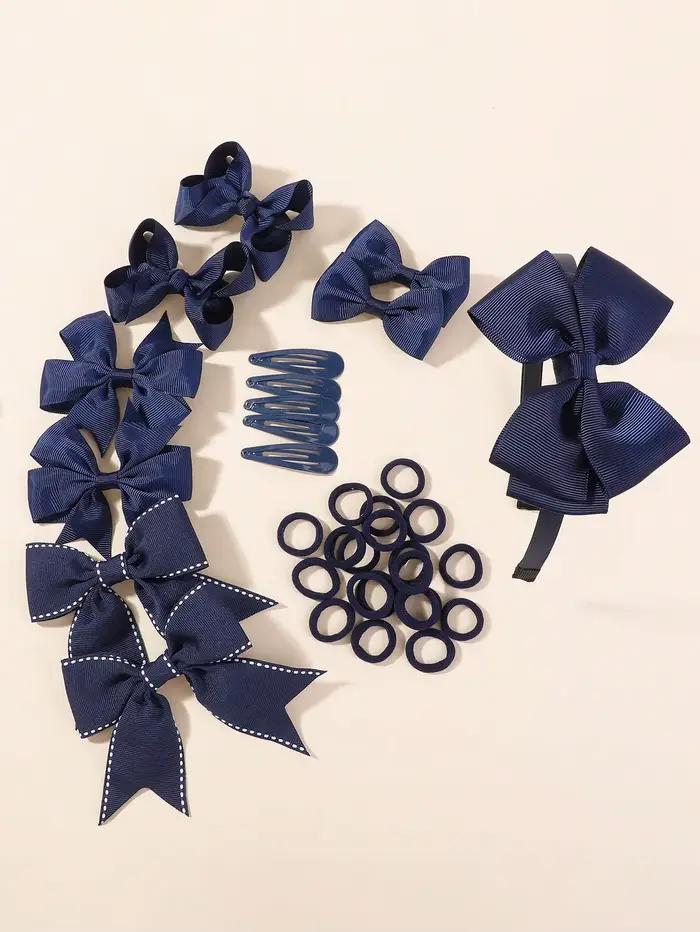 34 pièces/ensemble nouvelle mode couches bandeaux ruban arcs bandeau pinces à cheveux BB clips cheve