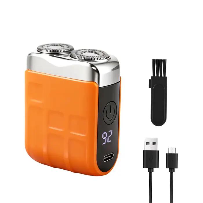 Rasoir électrique rechargeable pour homme, mini rasoir portable à double lame, tondeuse à barbe, mac
