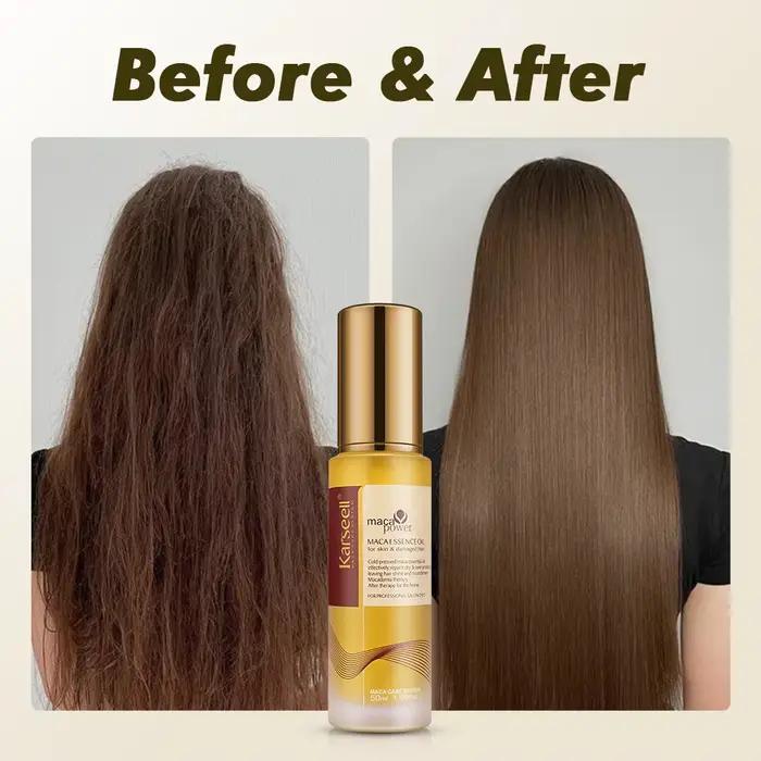Karseell 50ml huile d'argan marocaine pour la guérison des cheveux pressé à froid huile d'argan sans