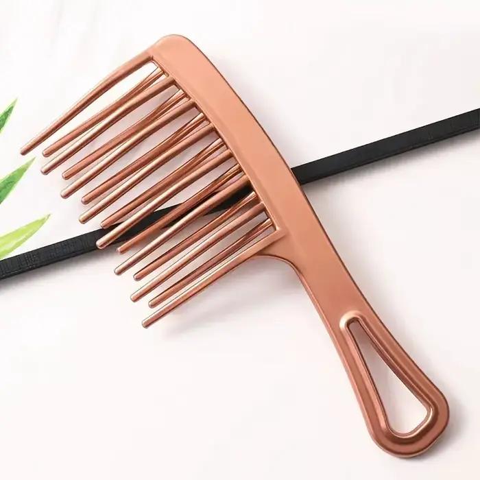Peigne à dents grandes à Double rangée pour femmes, spécial permanente, bouclé, en plastique, grand 